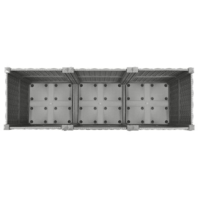 Planter Raised Flower Bed with Rattan Look Plant Box Polypropylene