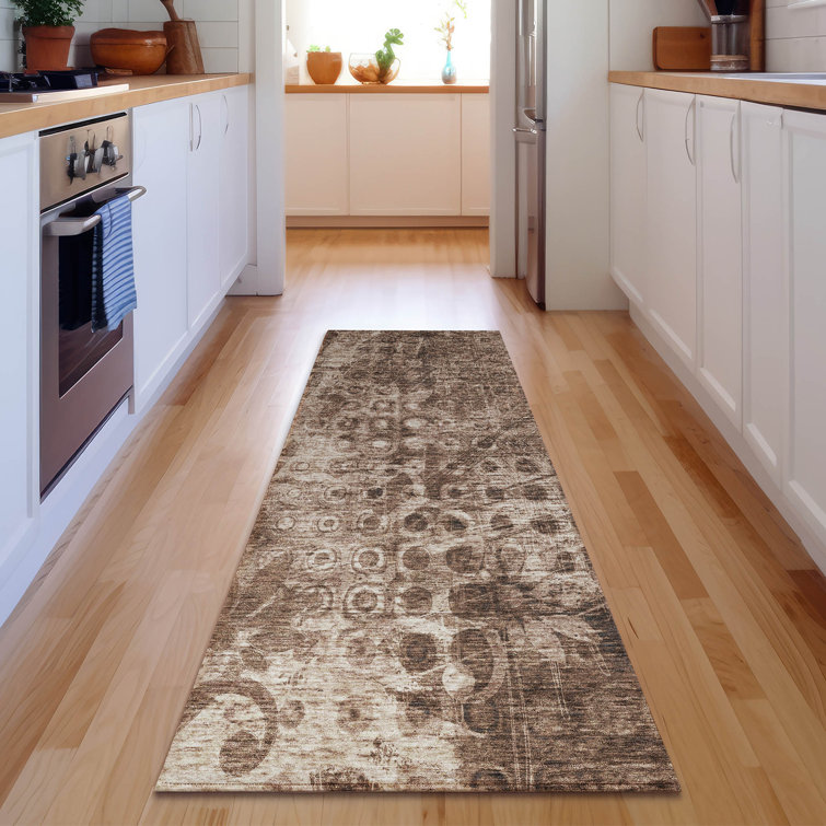 Premium Machine Washable Cerrito AMF577 Chocolate Rug