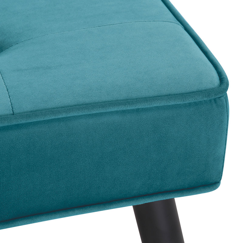 Kirsten Upholstered Bench, Teal Polyester Blend