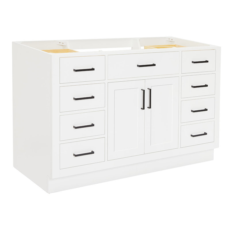 Osoria 54'' Solid Wood Single Bathroom Vanity Base Only, Base Cabinet without Top, White