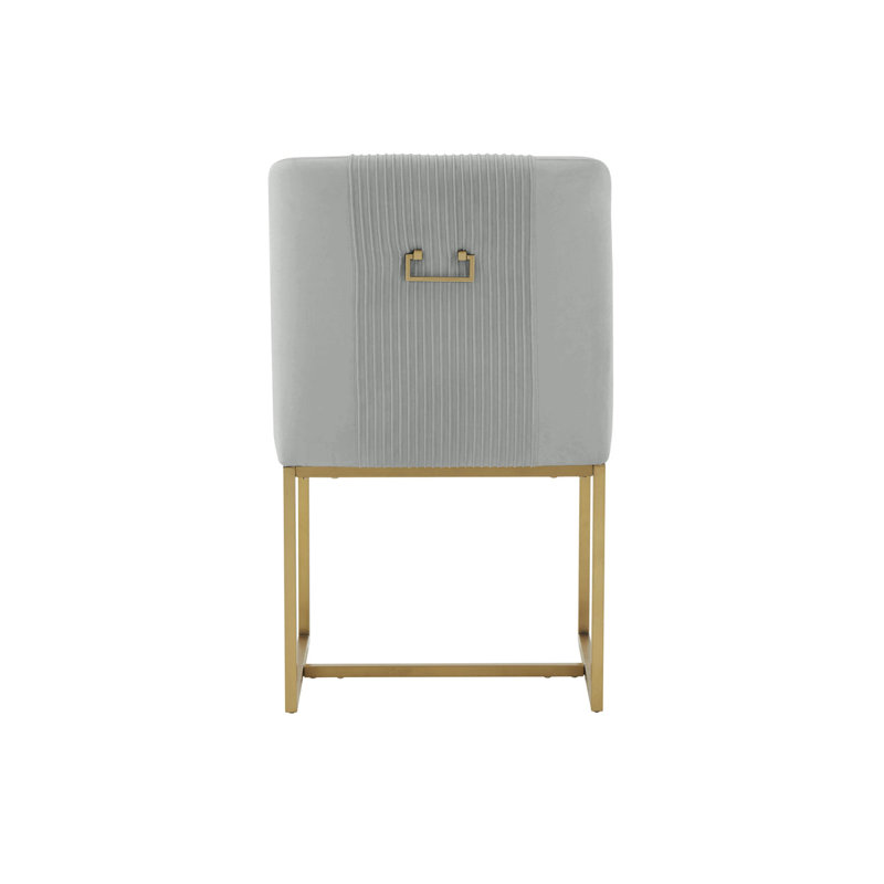 Chaise en velours plissé Laura, Gris
