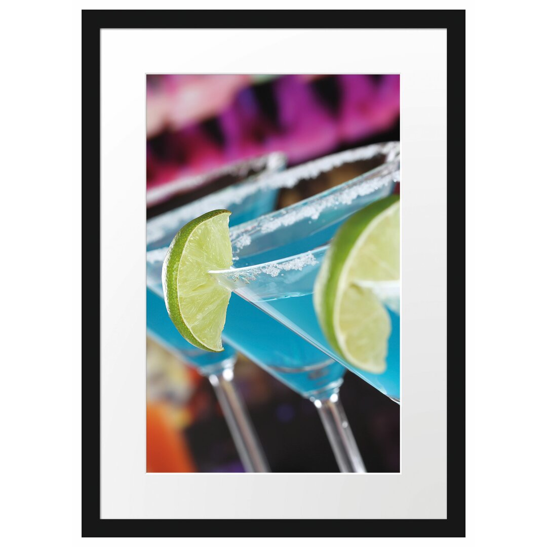 Gerahmtes Poster Schwimmbad-Cocktails