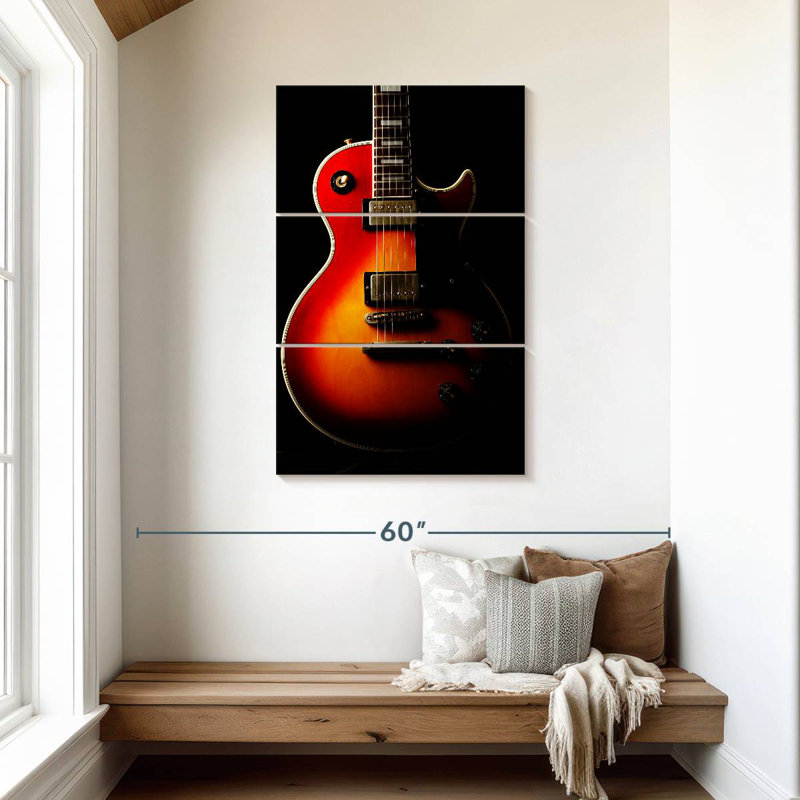 Retro Electric Guitar, 45" H x 28" W