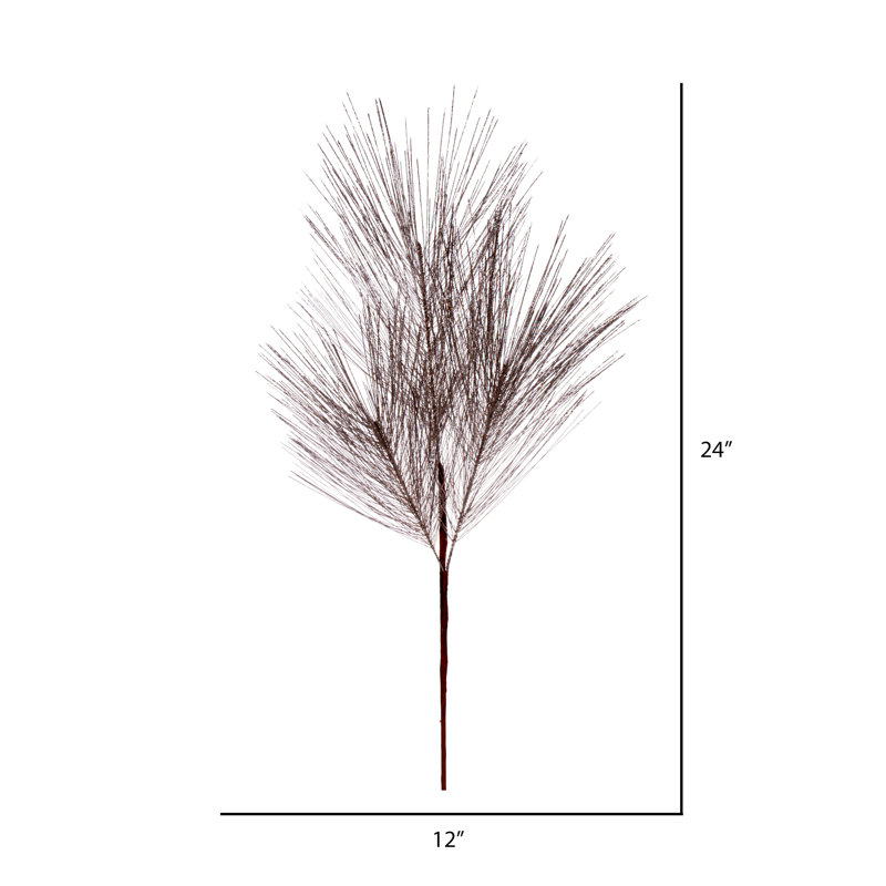 24" Metallic Pine Needle Spray, Champagne