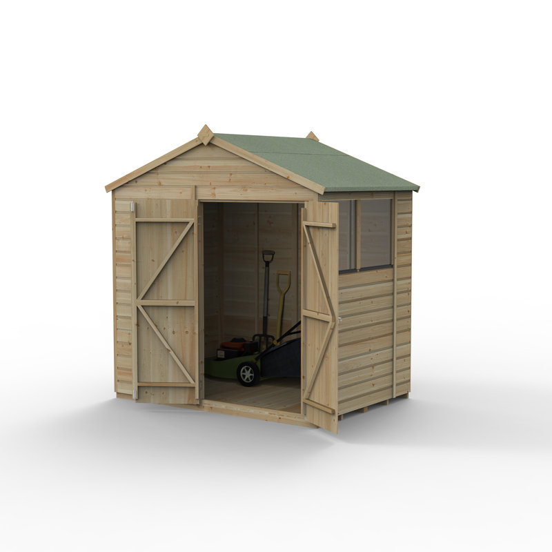 Beckwood 7 ft. 10 in. W x 7 ft. 6 in. D Solid Wood Apex Garden Shed