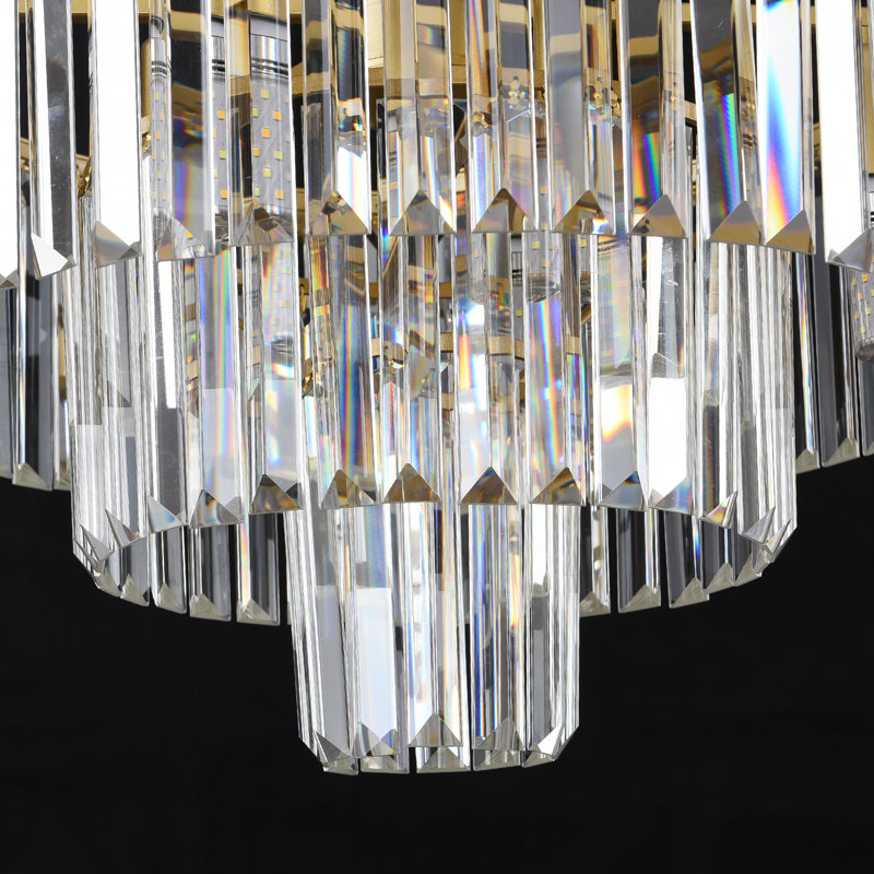 Lustre à niveaux unique et remarquable à 6 lumières Geboe, Noir