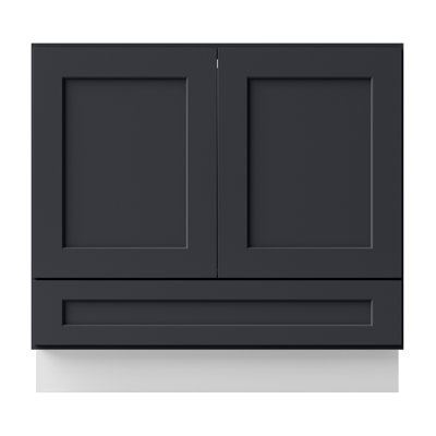 Armoire de salle de bain en bois massif prêt à assembler avec comptoir Shaker - comptoir non inclus