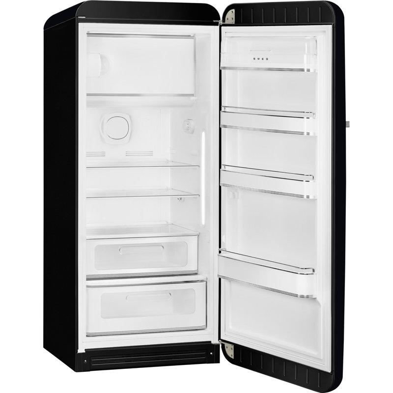 SMEG 50s Style 24'' Top Freezer 9.92 cu. ft. Refrigerator, Yellow, Right