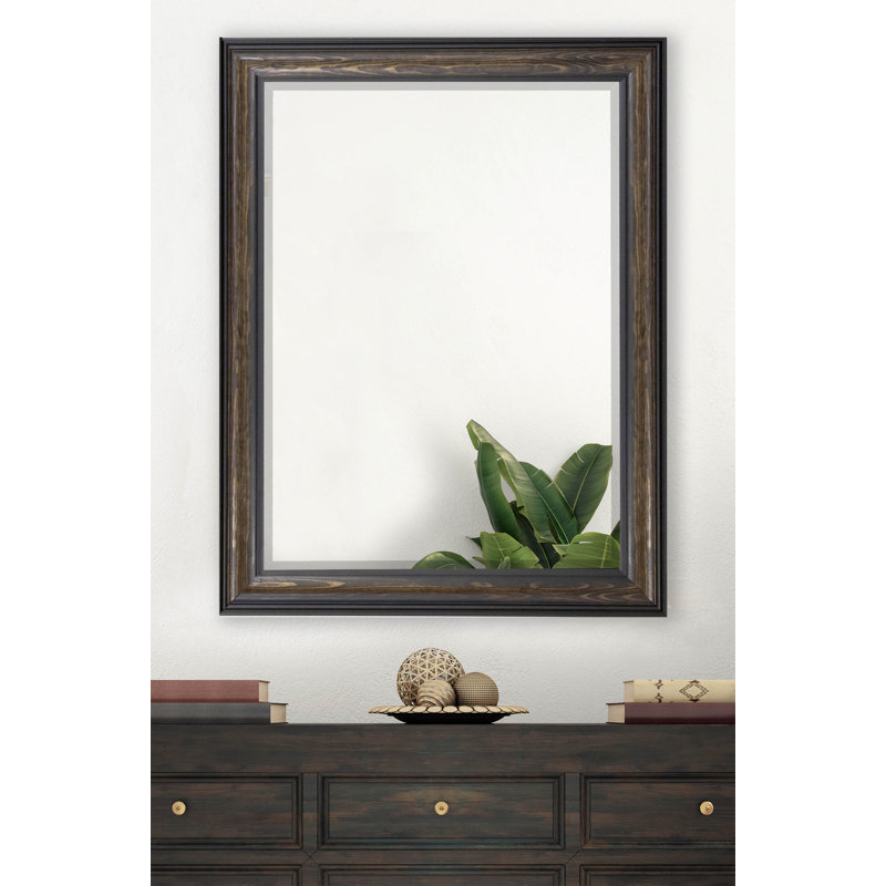 Solid Wood Flat Wall Mirror, 37.5" H x 31.5" W