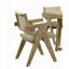 Chaises de salle à manger avec accoudoirs et revêtement en chêne et siège en polyester 2 pièces-658981889