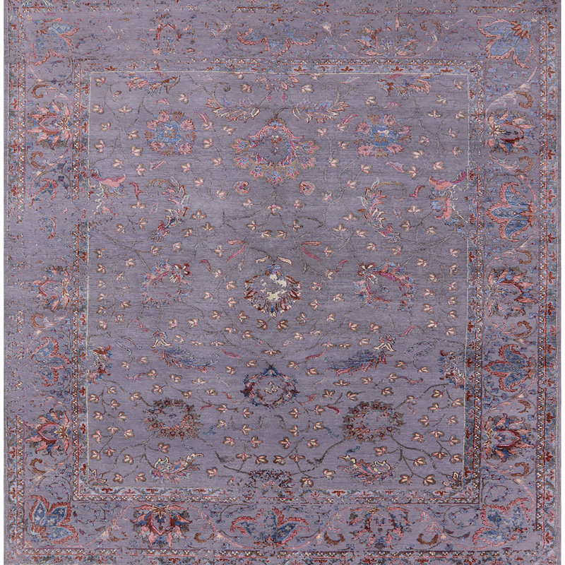 Tapis oriental gris, Carré 7 pi