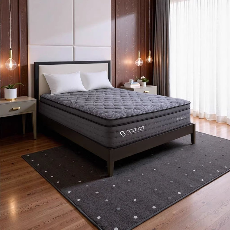 BALANCE QUEEN 12" Pocket Innerspring Mattress with Memory Foam and Foam Encased Core - Gray, Queen