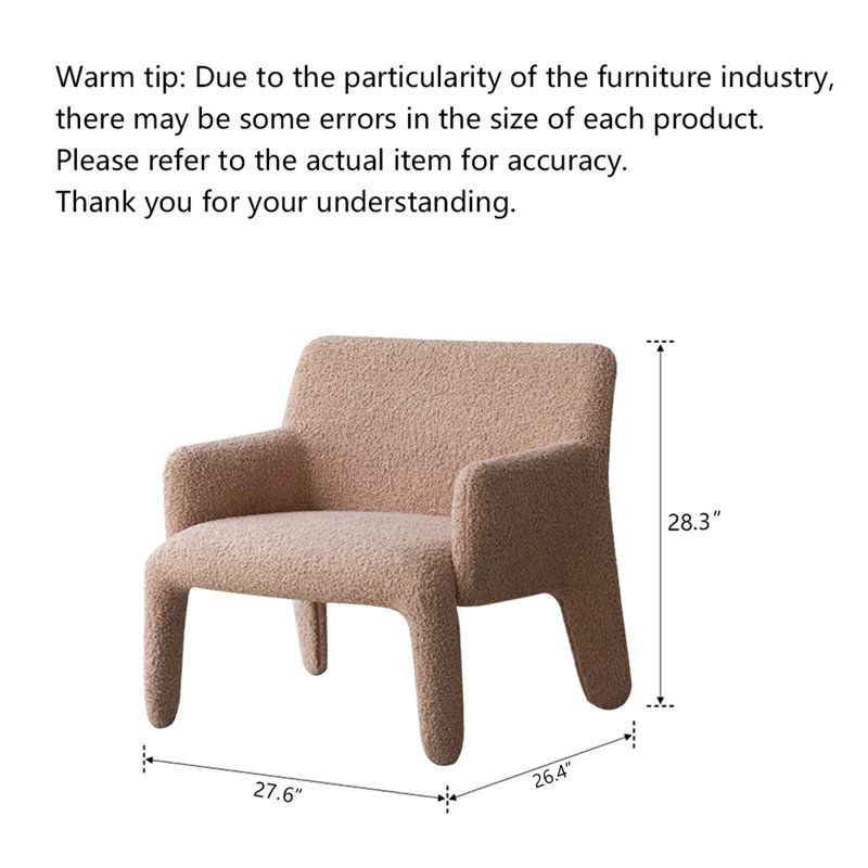 Chaise d'appoint en sherpa Wabi-Sabi pour usage domestique