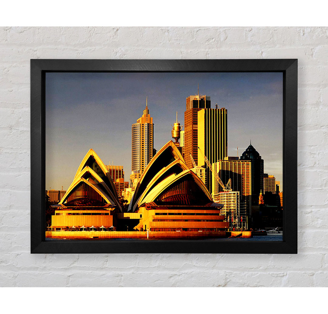 Gerahmtes Wandbild Sydney Opera House Golden Sunlight