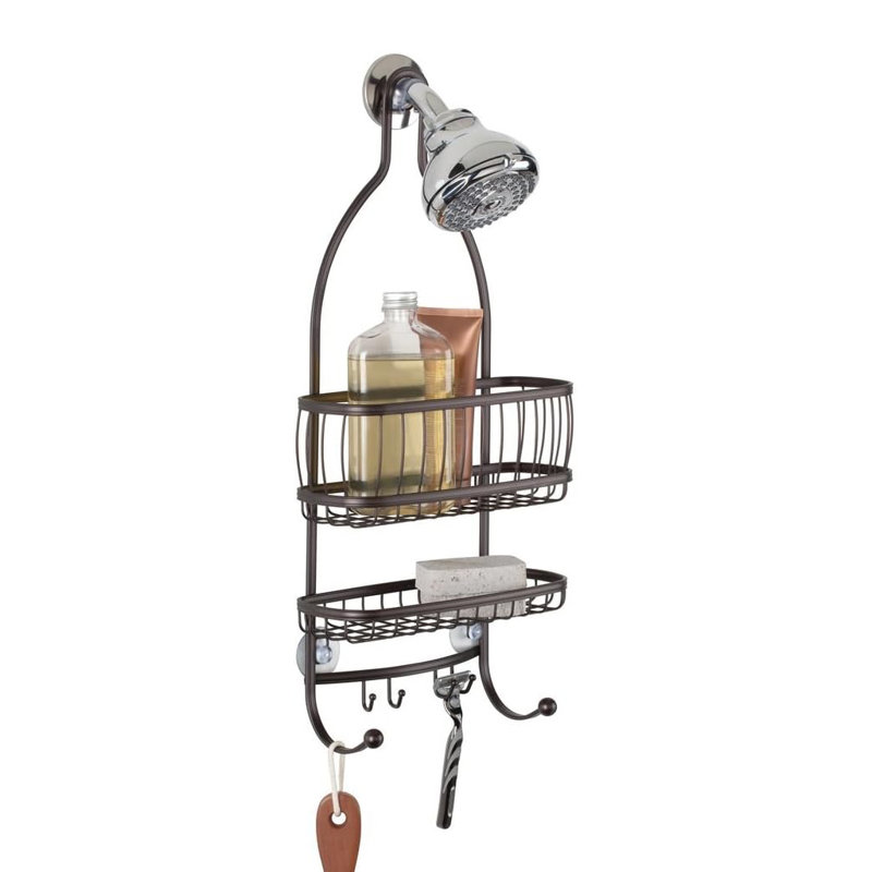 Serviteur de douche à suspension extra large en métal iDesign, collection York - 10 po x 4 po x 22 po, Bronze