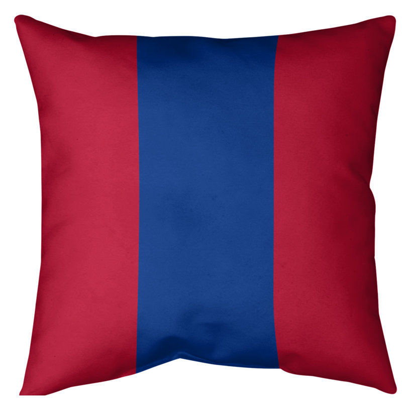 Housse de coussin de football buffalo, 16 po x 1 po, Rouge / Bleu, Simili suède