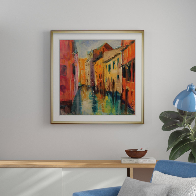 Venise III - reproduction d'art, H 16 po x l 16 po x P 2 po, Cadre doré