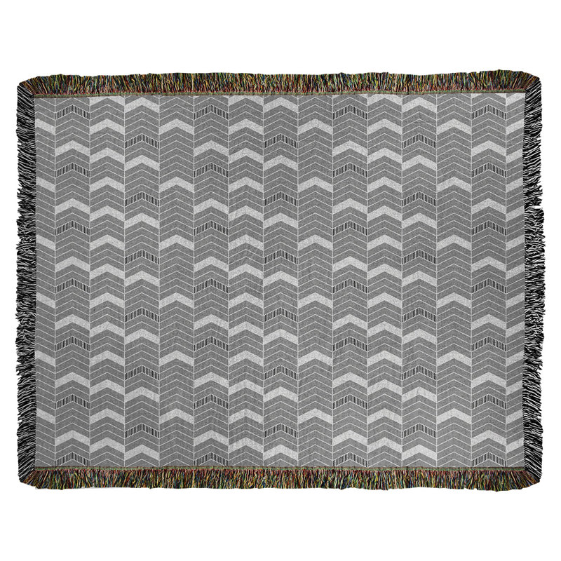 Couverture en coton tissé Rhonda, l 50 po x L 60 po, Noir