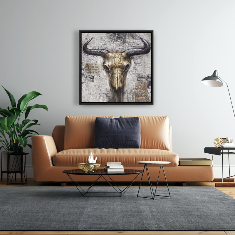 " Bull Skull With Typography "