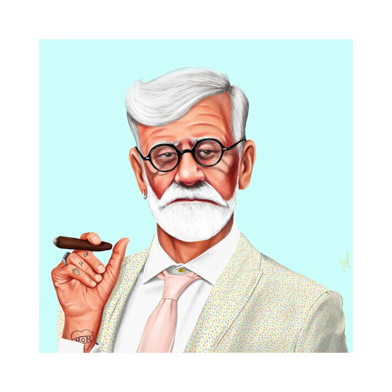 Sigmund Freud, 12" H x 12" W x 0.75" D, No Mat, Wrapped Canvas