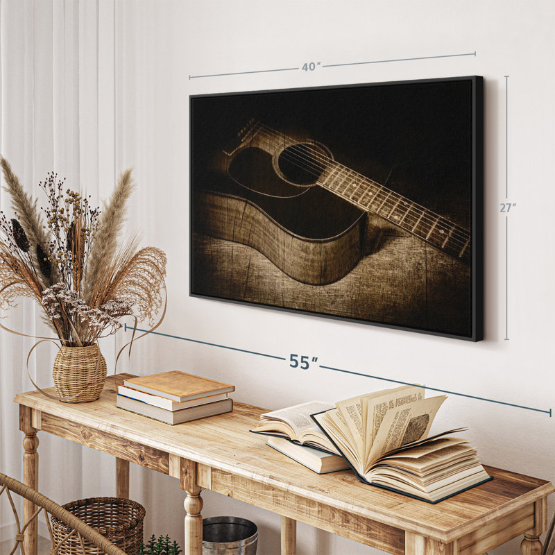 Impression sur toile de guitare acoustique rétro, H 27 po x l 40 po