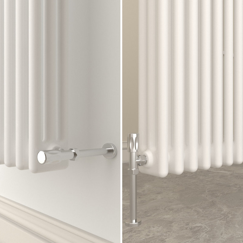 Traditional 2 3 Column Radiator Cast Iron Style Heating, White, 60cm H x 60.5cm W x 10cm D