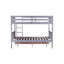 Lit superposé gris double avec lits amovibles et 2 tiroirs pratiques - finition en bois d'hévéa-396085640