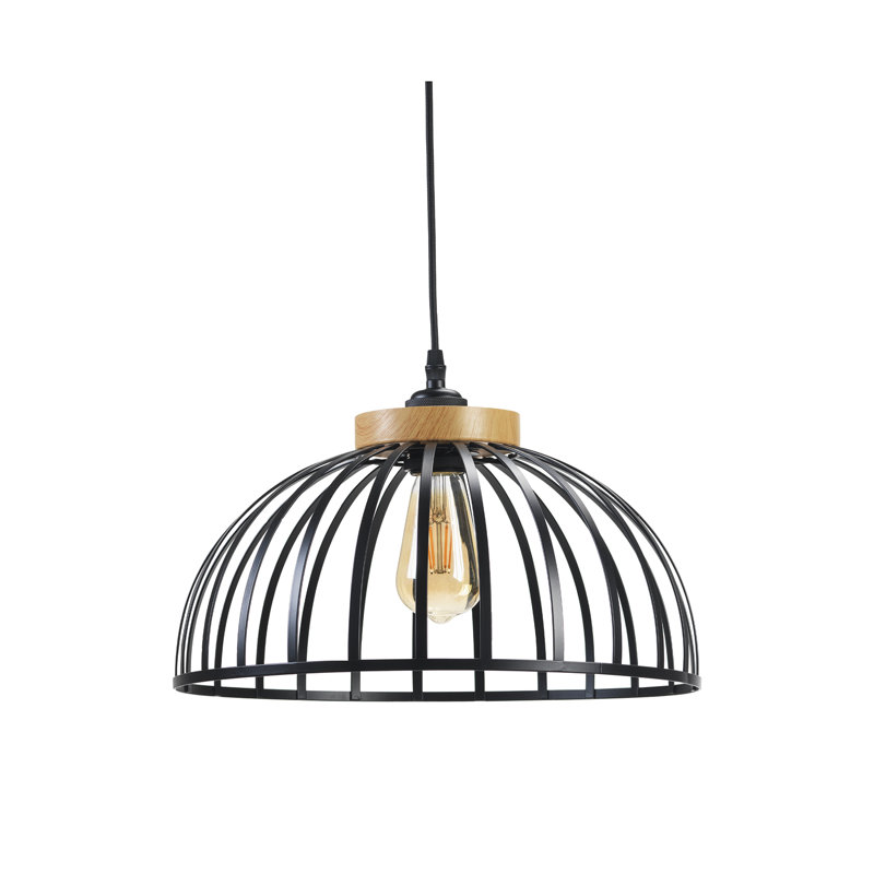20 cm H Cylinder Pendant Shade ( Hook & Loop Fastener ) in Black