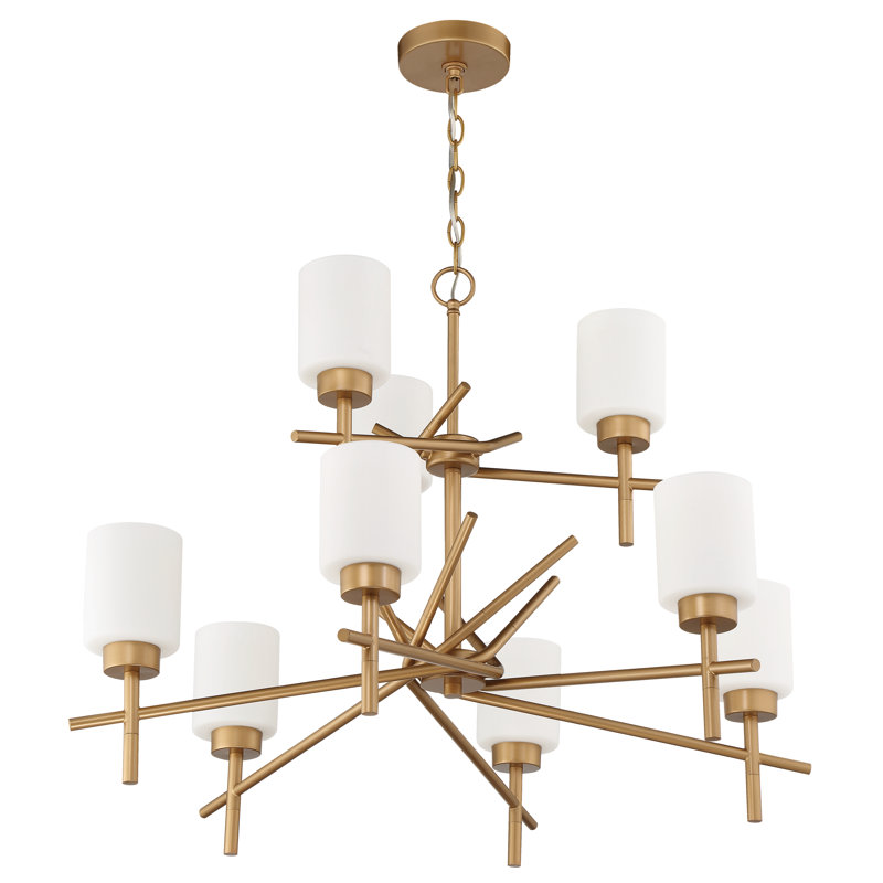 Lustre classique unique à 9 lumières Nedelia, Doré