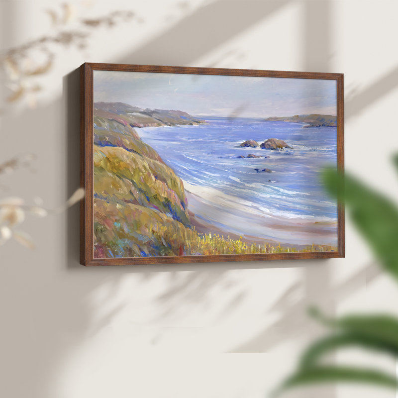 Le long de la côte I - Reproduction encadrée - Restickable, H 11 po x l 14 po, Noyer