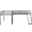 Lit mezzanine simple en L gris avec glissade - Créez une chambre élégante et regalité-1028503192