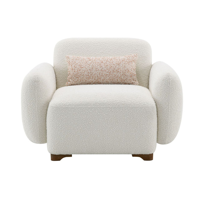 Chaise d'appoint rembourrée en tissu avec 1 coussin décoratif
