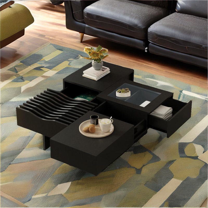 Mid Century Modern Coffee Table, Black