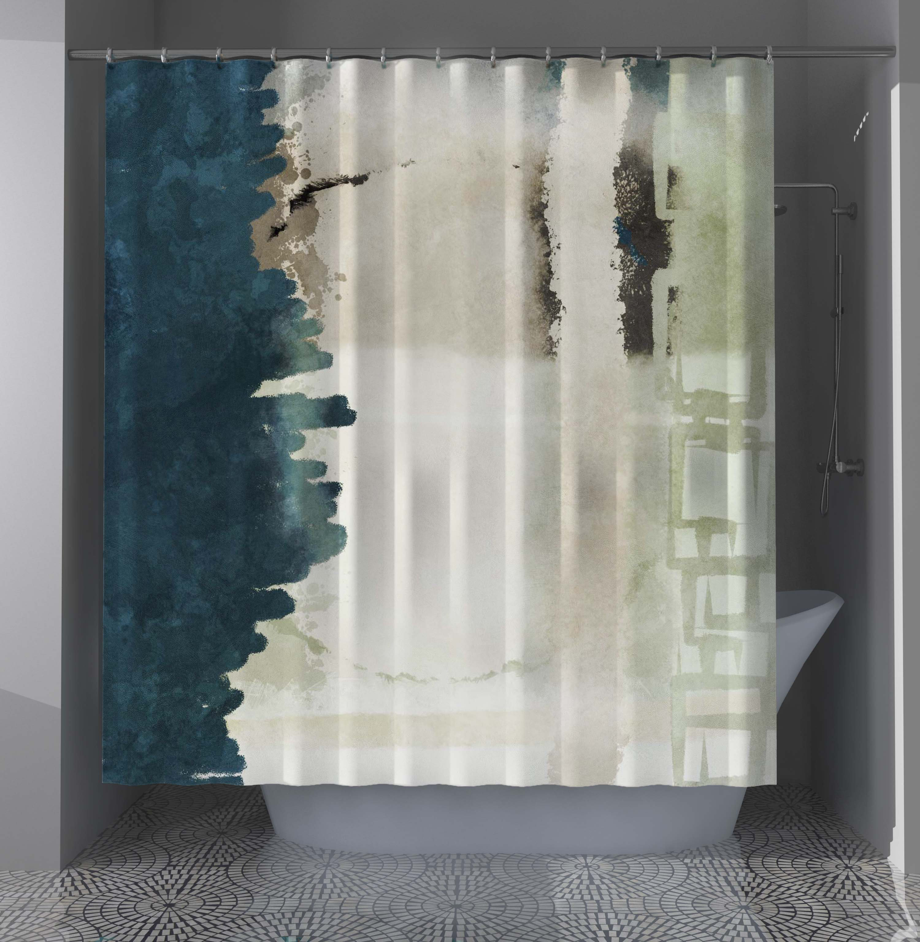 East Urban Home Hannelotte Abstract Shower Curtain | Wayfair