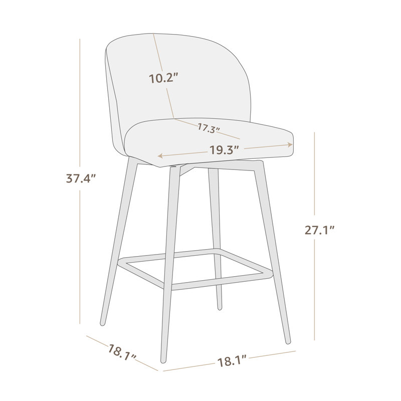 Tabouret de bar et de bar Benedit, Similicuir galet bleu marine, Tabouret de comptoir (siège d'une hauteur de 27 p