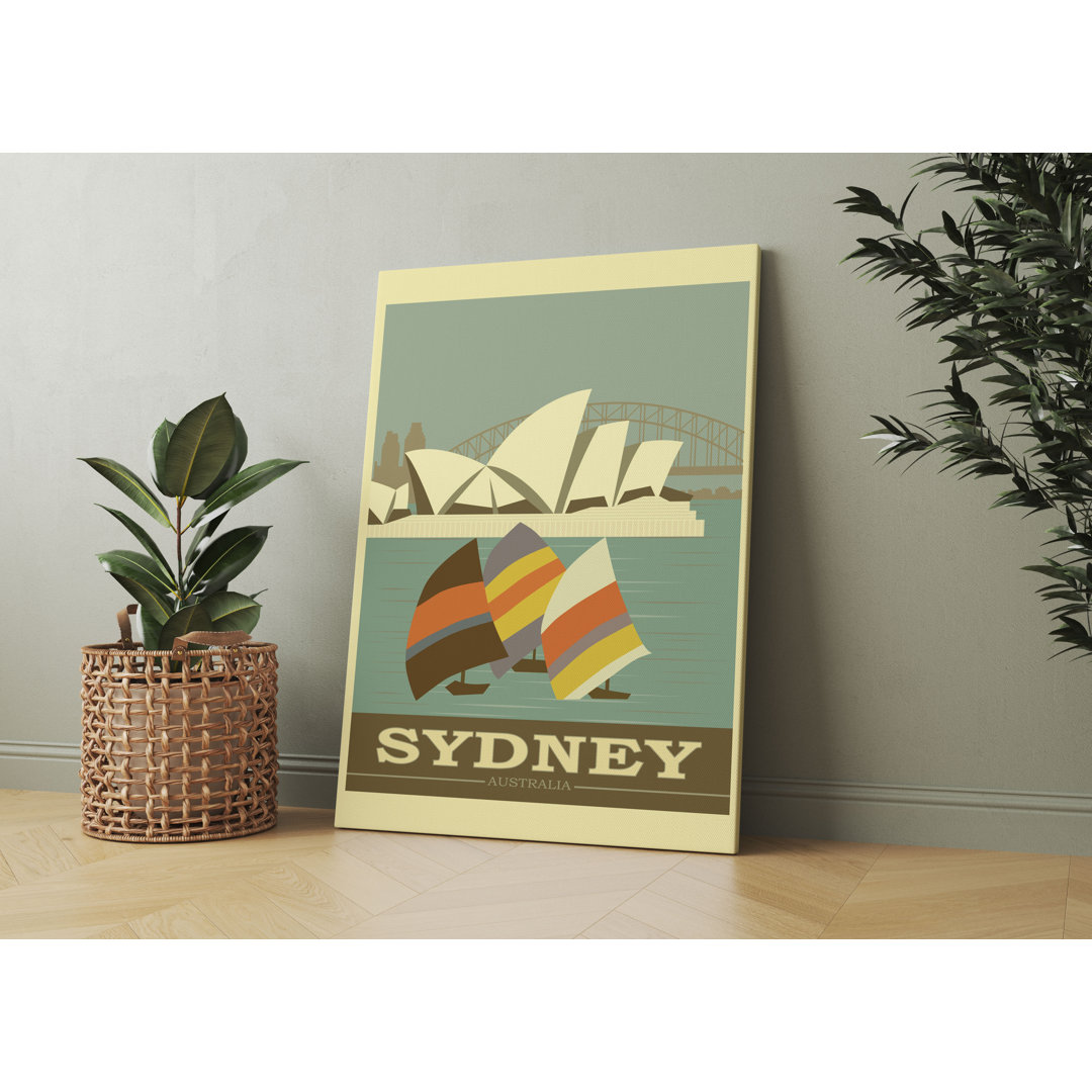 Vintage Poster  - Sydney Segeln II Als Leinwandbild Art_0777