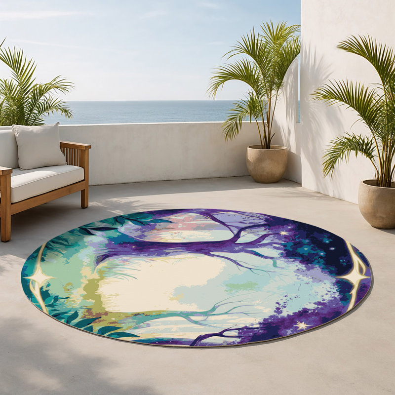 Tapis intérieur et extérieur Spirit Tree, Rond 5 pi