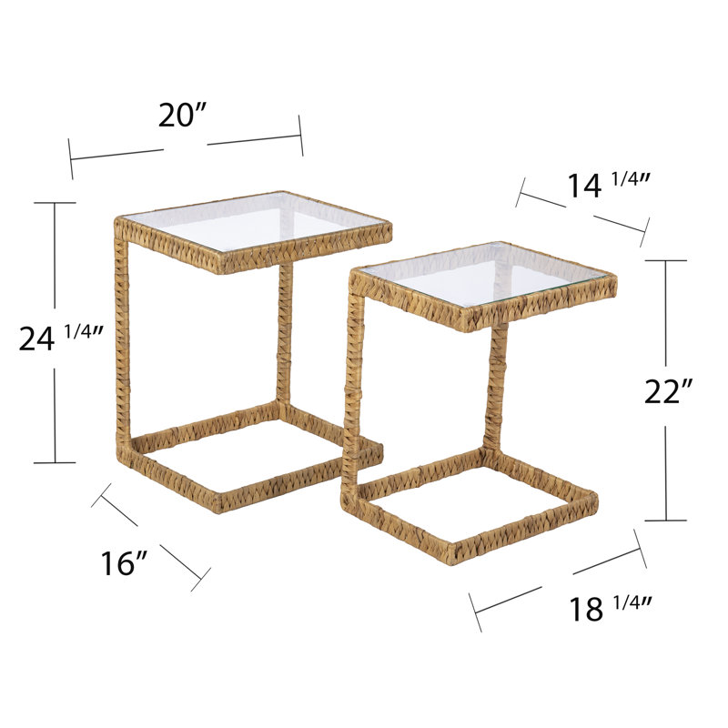Ismaya Glass Tray Top Nesting Tables