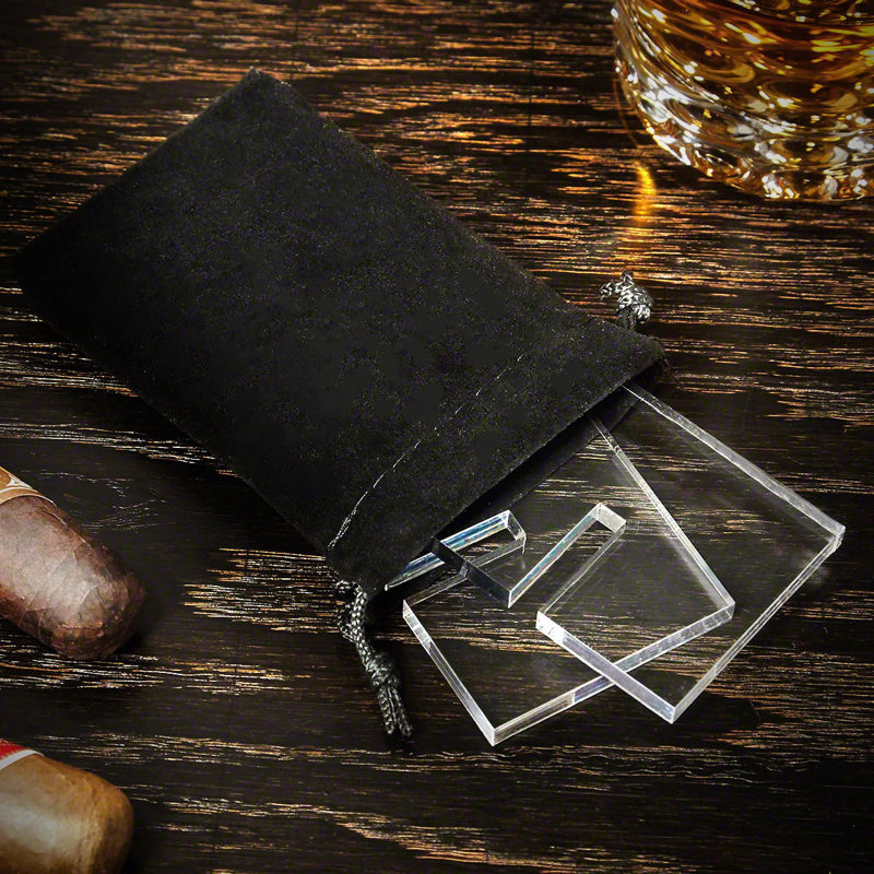 10 oz Ensemble de verres à whisky personnalisés avec étui à cigares et boîte en bois, Oui