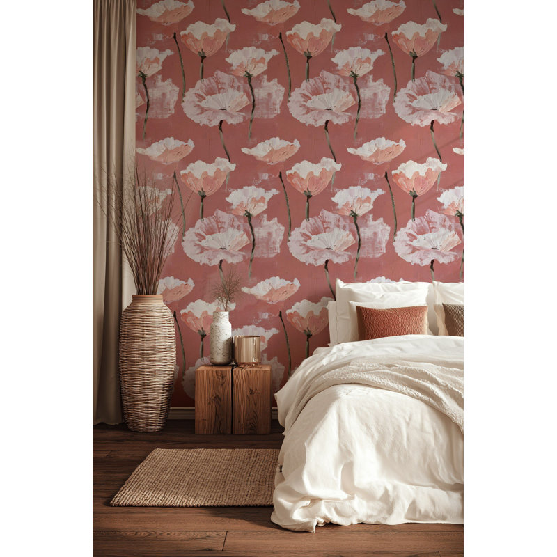 Décoration murale texturée à peler et coller Blush Poppy