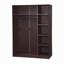 Garde-robe coulissante en bois massif à 100 % avec portes à persiennes ou à panneaux surélevés Pridemore-30052725