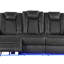 Luxurious Faux Leather Power Recliner Set With Adjustable Headrests And Ambient LED Lighting For Modern Comfort-480192224