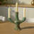 Stoneware Flower-Shaped Candelabra In Reactive Glaze