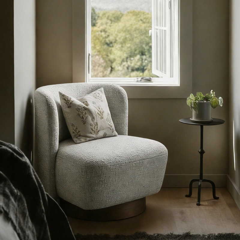 Chaise d'appoint 31 po en tweed gris moderne - sièges de salon confortables