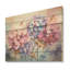 Rose et mauve, Hortensia, collage moderne - fleurs, art mural sur bois de pin naturel-101405225