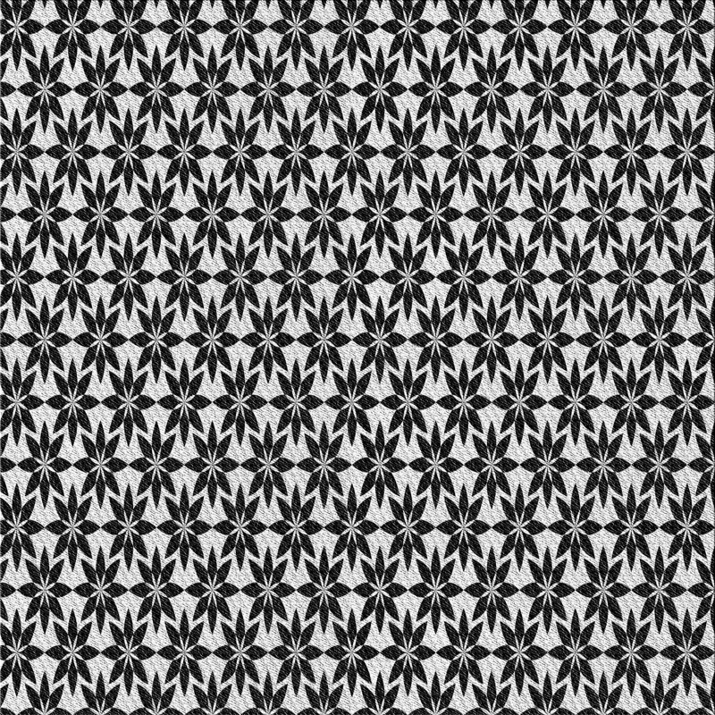 Tapis noir/blanc à motifs Wynona, Carré 5 pi