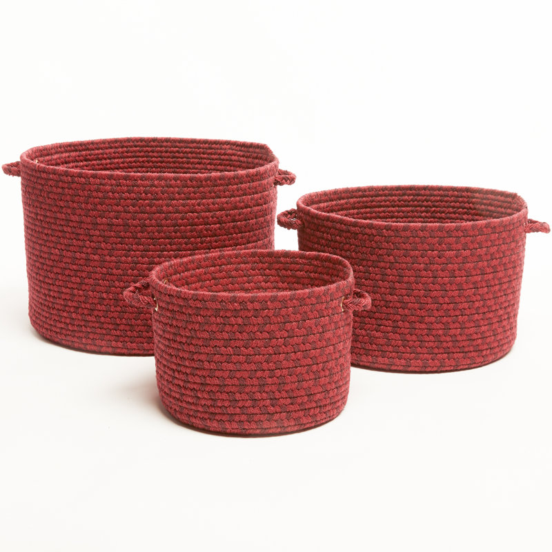 Panier en tissu Bar Harbor, H 8 po x l 10 po x P 10 po, 23 pintes, Rouge