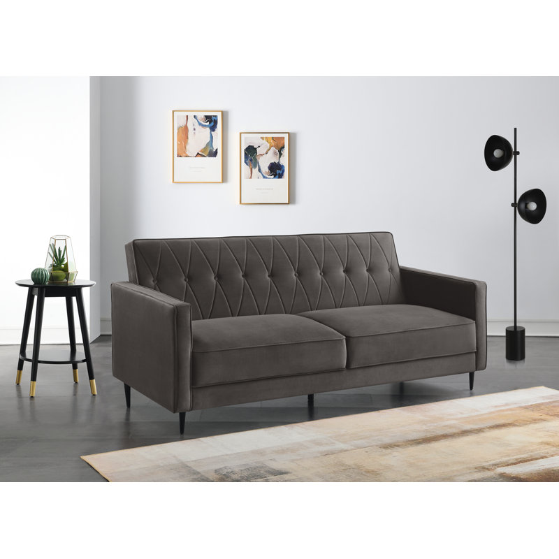 Aticus 3 Seater Sofa Bed, Mink Grey Velvet