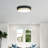Acrylic 14'' Drum 3-CCT Dimmable LED Black with Gold Accent Ring Flush Mount Ceiling Light