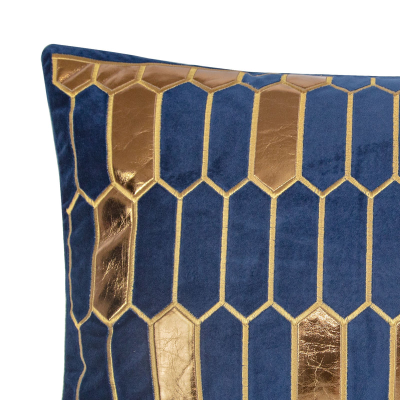 Housse de coussin rectangulaire en velours, Marine
